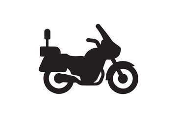 Obraz premium Police Motorcycle icon silhouette vector with white background