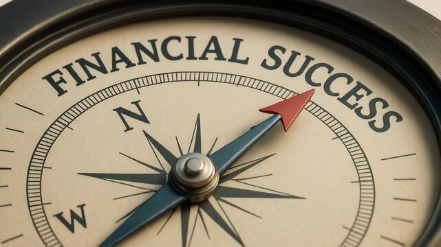 This close-up image of a compass highlights the concept of financial success, representing direction, guidance, and the journey towards achieving financial goals.