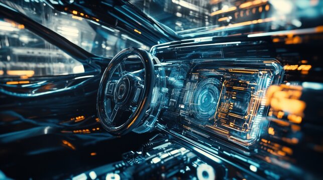 Futuristic car interior