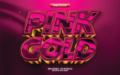 Pink Gold 3D editable text effect