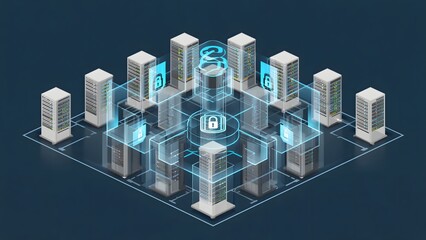 Fototapeta premium Data Center Security Network