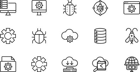 outline icons related to software development  lin (1).eps