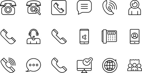 phone icon set  telephone call sign  contact us  v (1).eps