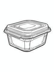 Clear plastic food container .eps