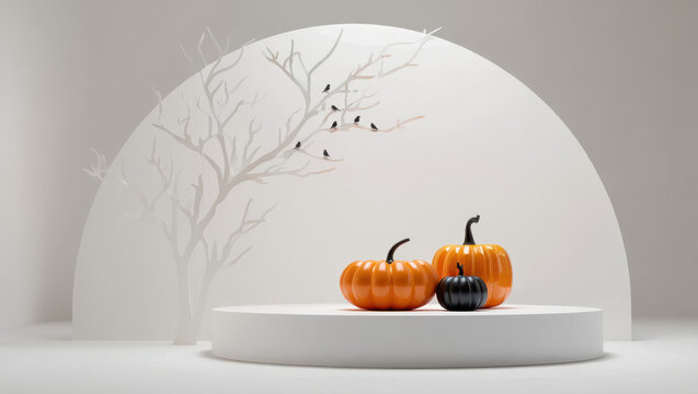 Orange and Black Pumpkins Minimalist Autumn Scene orange pumpkins