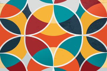 Obraz premium Create a stylish abstract background featuring overlapping geometric shapes in vibrant, contrasting colors. Emphasis on clean lines and modern design.
