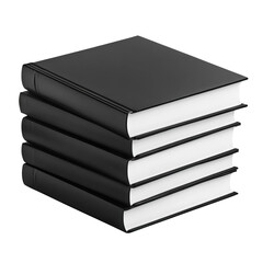 stack of books isolated on black