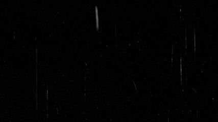 Vintage film scratches and grain texture overlay with dust particles, linear scratches, noise effects, and cluttered imperfections on black background overlay - Powered by Adobe