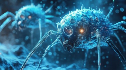 Futuristic spider-like creatures