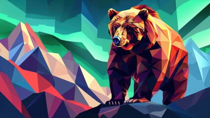Abstract Bear Polygon Art
