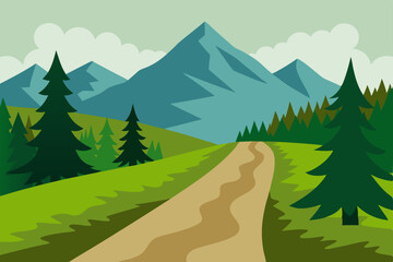 Fototapeta premium Scenic Mountain Road A Journey Through Nature's Majesty