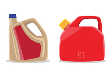 Vector Set of Fuel and Oil Plastic Containers