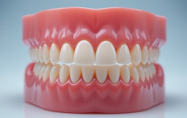 Obraz premium Realistic Plastic Dental Bridge Prosthesis
