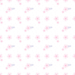 seamless pattern with pink flowers