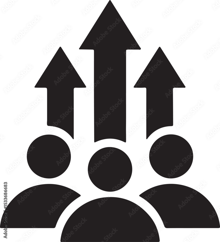Poster 3d rendering of a set of vector arrows symbolizing business growth and market success through upward