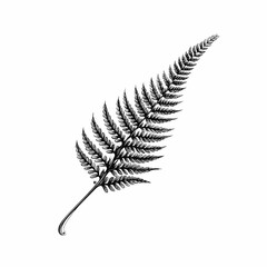 Obraz premium Elegant Black and White Fern Frond Illustration