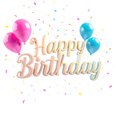 happy birthday card with balloons with transparent background PNG and JPEG image	