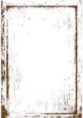 Weathered brown wooden frame with a white center, showing texture and age