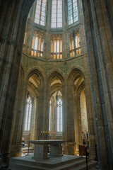 Interior of Mont Saint-Michel Abbey