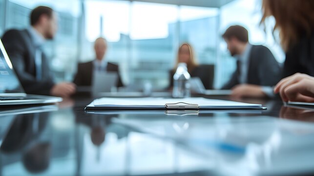 Business meeting about corporate tax restructuring