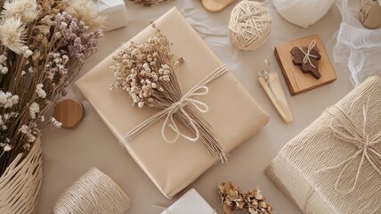 Eco-Friendly Gift Wrap,  Twine and Nature's Touch
