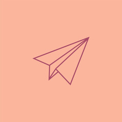 Airplane paper outline vector illustration. Describe hope and dream. school theme.
