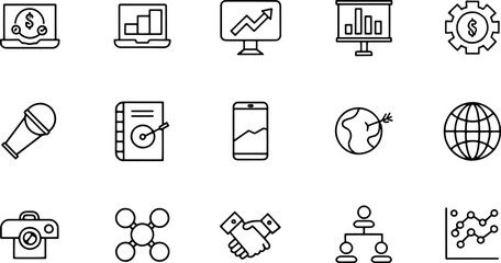 technology and business line icons   .eps