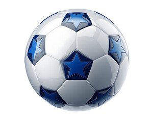 Soccer ball with blue stars isolated on a white background png