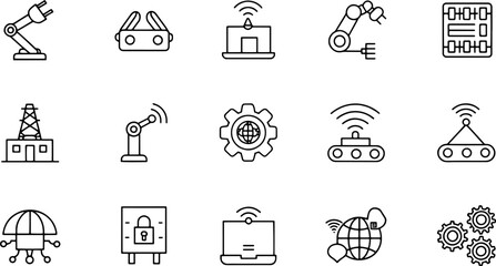 technology icons  industry 4 0 concept factory of .eps