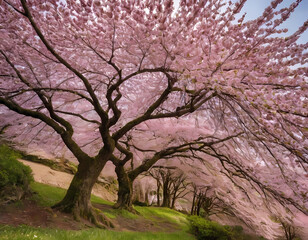 Cherry blossom. Mesmerizing display of sakura in full bloom creating colorful and whimsical tapestry of spring ideal addition to botanical and seasonal concepts, cherry blossom in spring