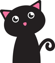 black cat character illustration.svg