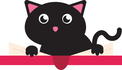 black cat read book character illustration.svg