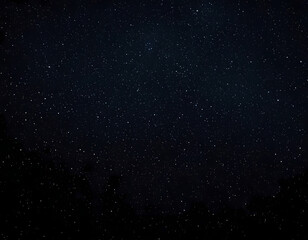 Obraz premium A magical night sky with glowing stars and a crescent moon, ample copy space, starry night sky