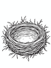 Empty bird's nest made .eps