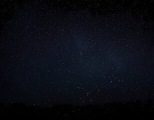 Obraz premium A magical night sky with glowing stars and a crescent moon, ample copy space, starry night sky