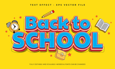 Back to school 3d editable text effect with doodle style