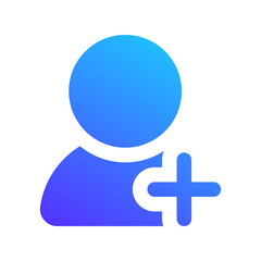 Obraz premium new user gradient fill icon