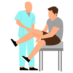 Doctor Examines Patient's Leg Injury