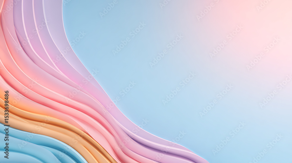Poster 3d rendering of abstract colorful gradient background for banner design presentation and advertising