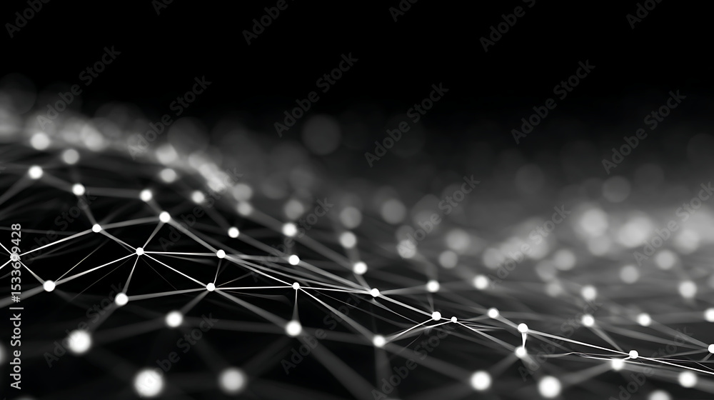 Fototapete seamless loop. abstract geometric mesh structure in monochromatic shades. ai computing concept. tech