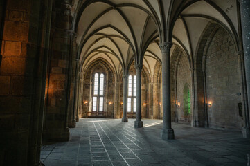 Fototapeta premium Interior of Mont Saint-Michel Abbey