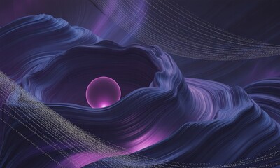 Abstract Landscape with Sphere and Lines
