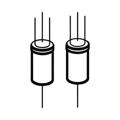 tantalum capacitors line art on white background