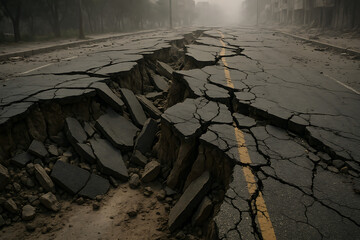 A massive earthquake that caused most of the highways to crumble and crack