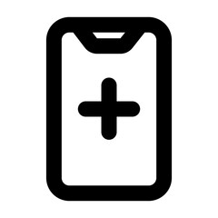 Simple line vector icon app representing medical and healthcare themes. Ideal for use in hospital apps, health websites, and telemedicine platforms. Clean SVG format, easy to scale and customize.