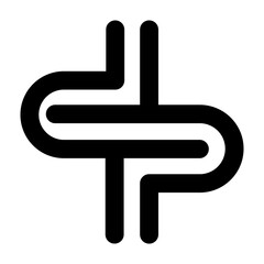 Simple line vector icon colon representing medical and healthcare themes. Ideal for use in hospital apps, health websites, and telemedicine platforms. Clean SVG format, easy to scale and customize.