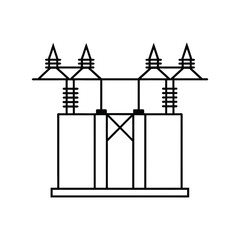 power transformers line art on white background