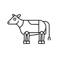 robotic milker line art on white background