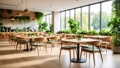 観葉植物に囲まれた癒しのグリーンレストラン