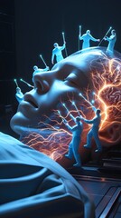 Tiny Doctors perform brain operation surgery ai generated 